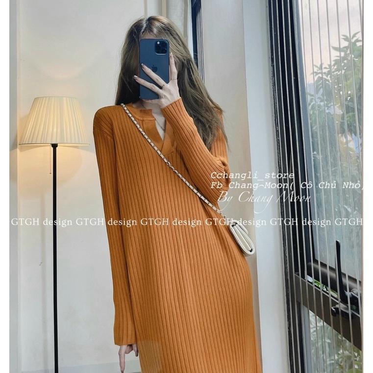 ĐẦM LEN SUÔNG CỔ V
