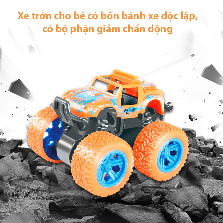 Xe ô tô đồ chơi cho bé trai, xe địa hình bánh đà cho trẻ em nhào lộn 360 độ chạy đà cực mạnh bằng nhựa nguyên sinh ABS – DC054