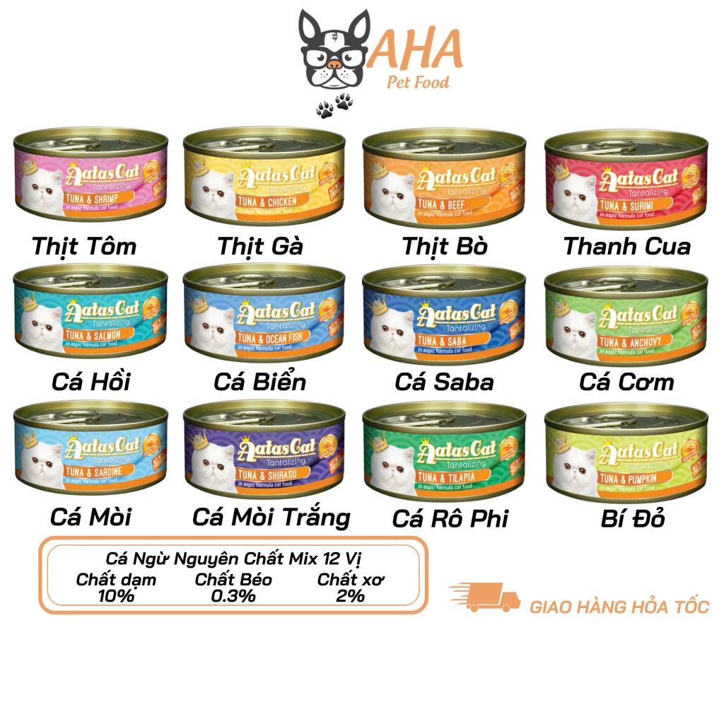 Pate Cho Mèo Aatas Cat 80g Nguyên Chất Từ Cá Ngừ Mix Với 12 Vị Thơm Ngon - Không Chất Bảo Quản