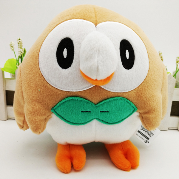 Gấu Bông Pokemon - Cú Mèo Rowlet (25 Cm) Gb130 (Tặng 1 Móc Khóa Dây Da Pu Đính Đá Lấp Lánh Màu Ngẫu Nhiên)