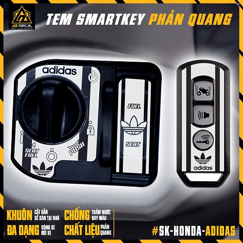 Tem Adidas Dán Ổ Khoá Và Chìa Khoá Smartkey Honda SH, SH Mode, Vision, Vario, Winner, Winner X,... | SK-HONDA-ADIDAS