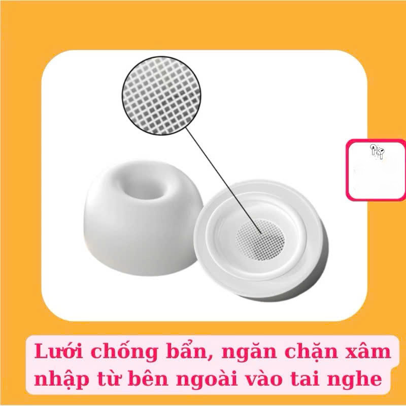 Bộ Núm Silicone Thay Thế Dành Cho Tai Nghe Airpods Pro Size M Chuẩn - Hàng Nhập Khẩu