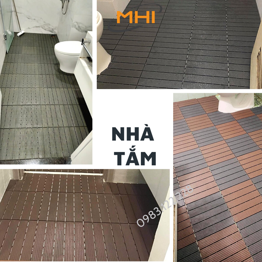 Vỉ lót sàn nhựa MHI-Special, Tấm nhựa trải sàn trang trí ban công / sân vườn / sân thượng; lót sàn chống trơn trượt nhà tắm / bể bơi - Hàng Việt Nam chất lượng cao