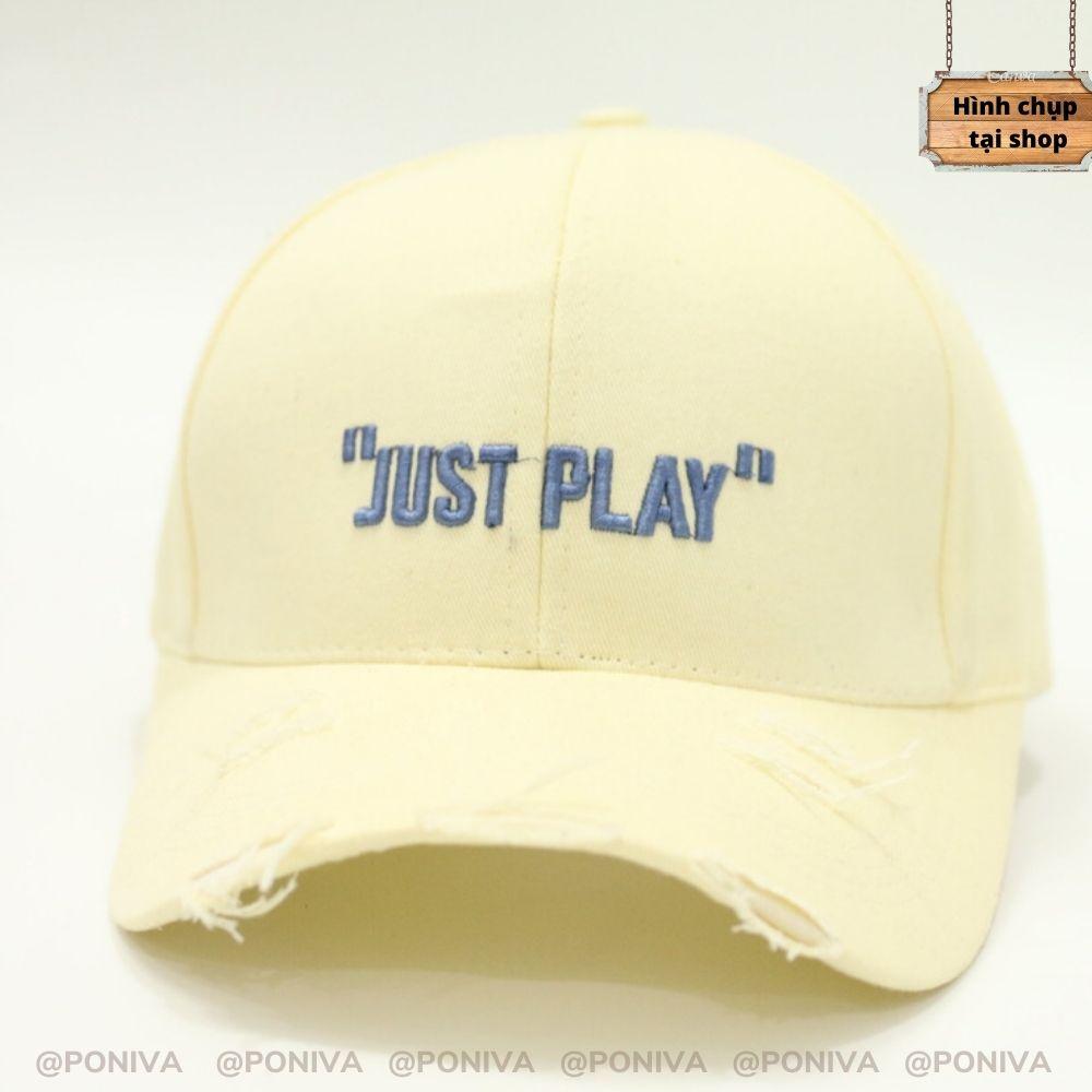 Mũ Lưỡi Trai ️ Nón Kết Thêu Chữ "JUST PLAY" Cực Ngầu Chất Kaki Cao Cấp Form Unisex Mẫu Hot Trend 2022