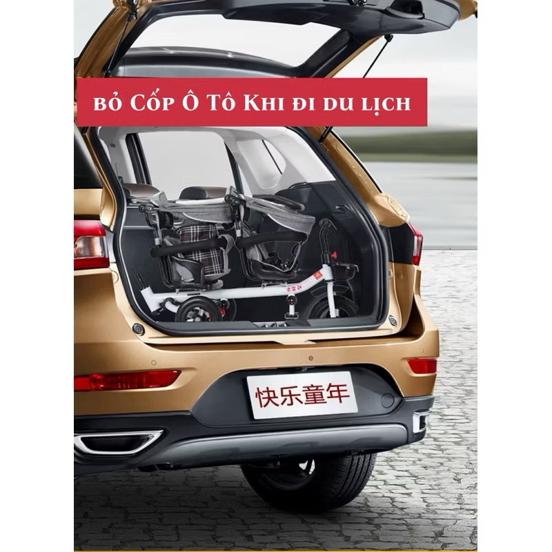 Xe đẩy đôi cho bé - Ghi bánh xe giảm xóc titan