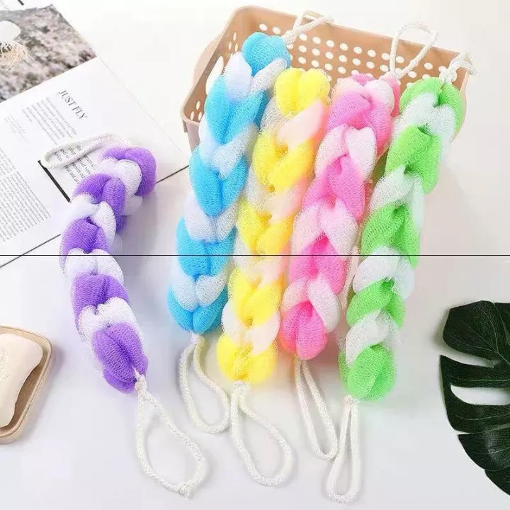 Bông tắm lưới dài chà lưng kì ghét tẩy da chết matxa có dây tiện lợi nhà tắm vệ sinh