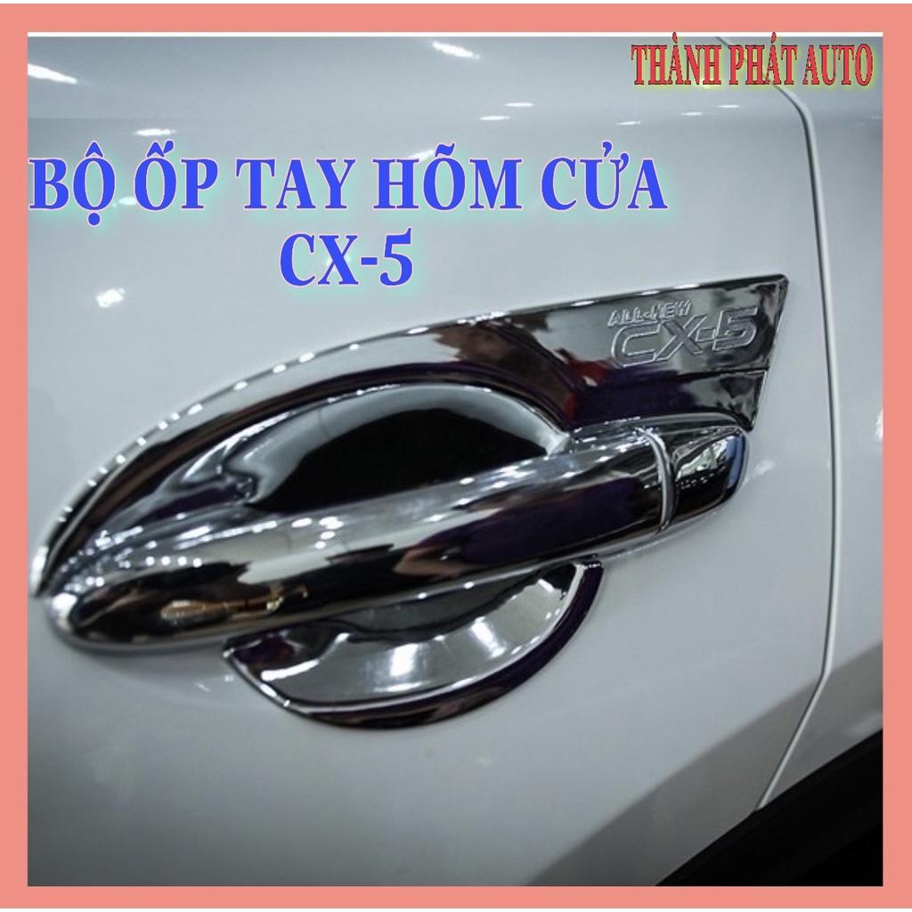 Bộ ốp tay nắm hõm cửa xe Mazda CX-5, CX5 2018-2020 nhựa ABS cao cấp mạ Crom sáng bóng