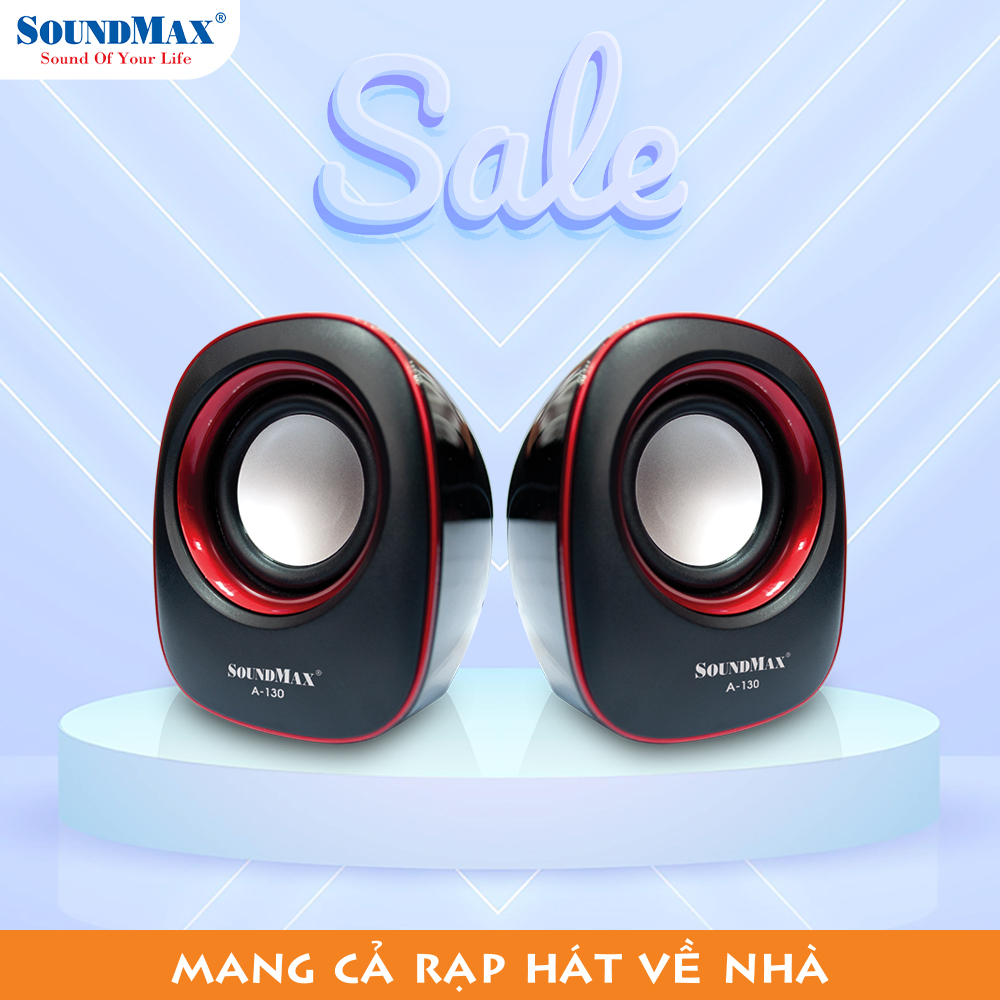 [HÀNG CHÍNH HÃNG] Cặp loa vi tính SoundMax A-130 nhỏ gọn, dễ dàng kết nối với PC/ Laptop | SoundMax A130 - Loa Nghe Nhạc