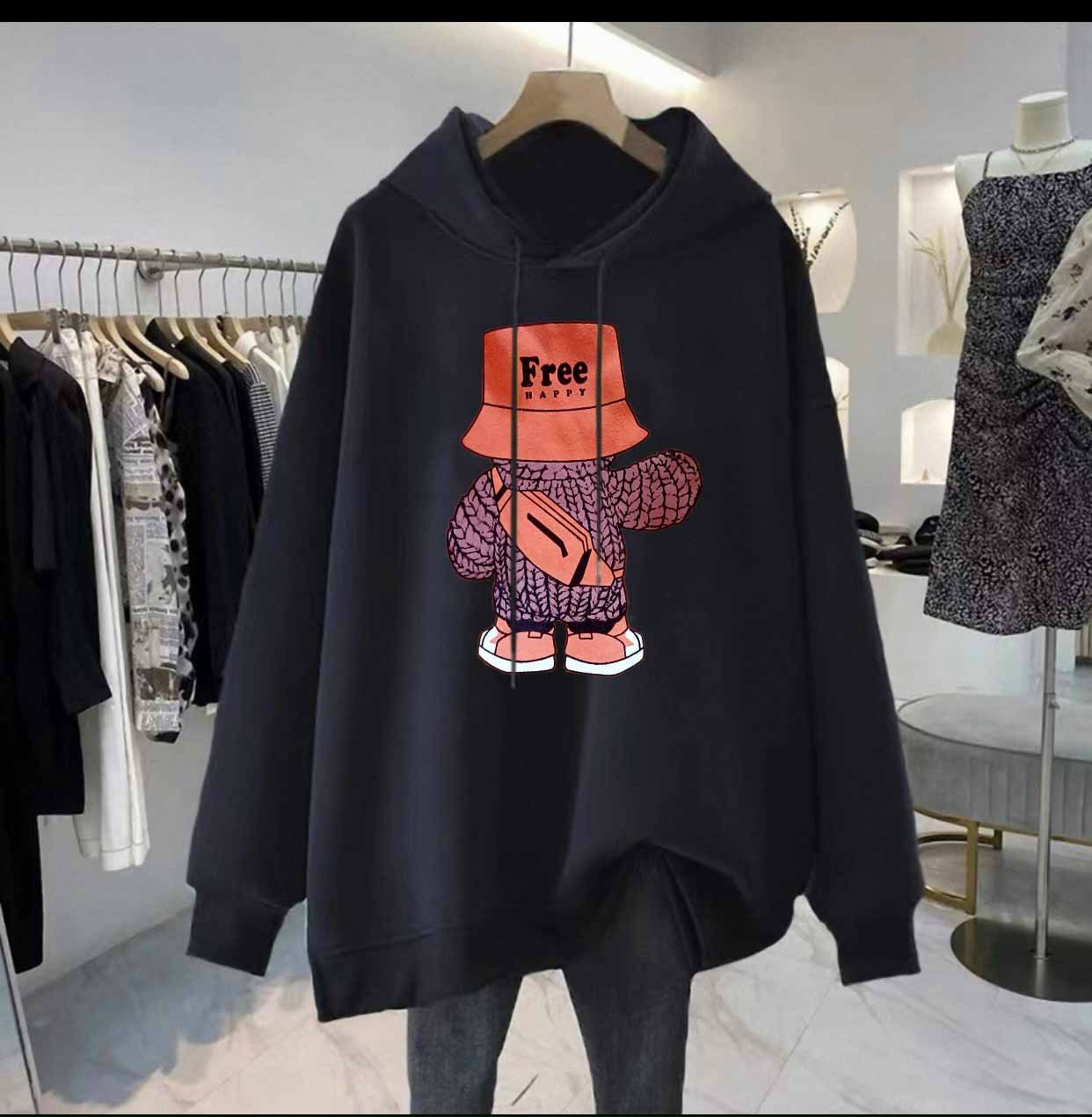 Áo Hoodie "Gấu Free" Form Rộng Nỉ Bông Dáng Oversize Nam Nữ Unisex