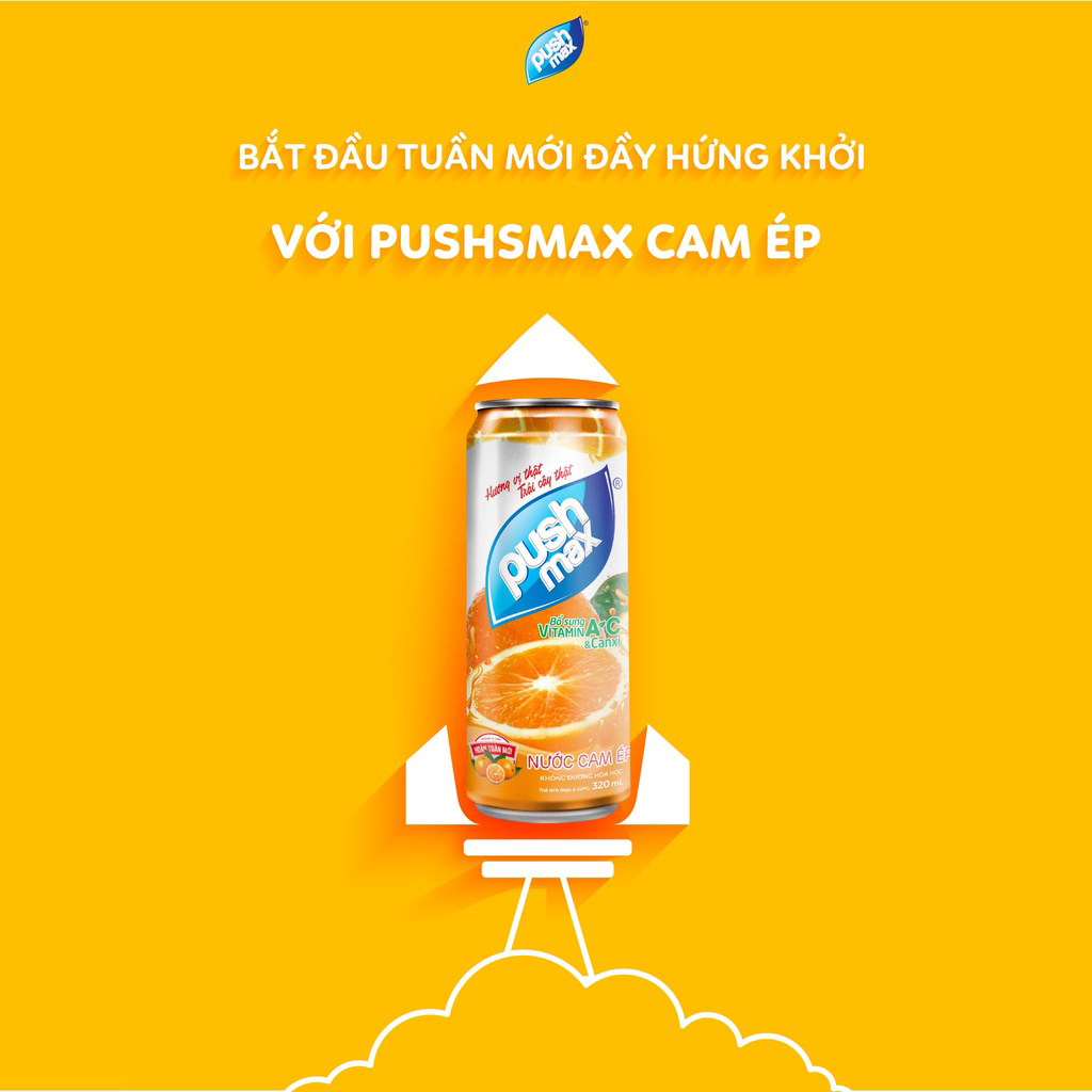 Lốc 6 Lon Cam Ép Pushmax Hương Vị Tự Nhiên