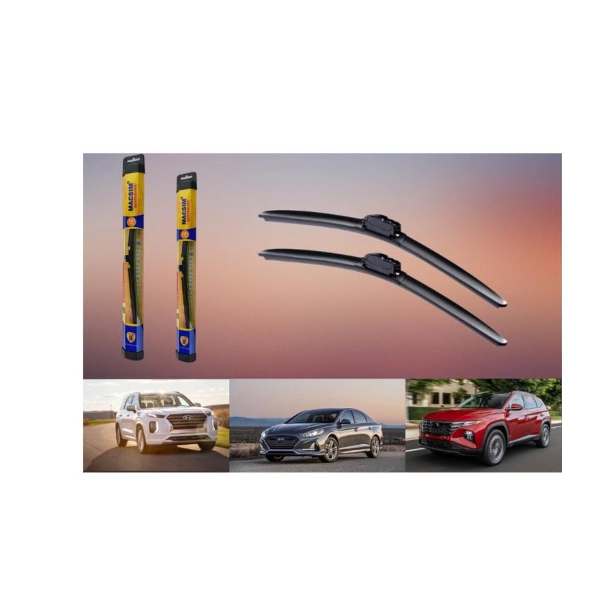 Combo cần gạt nước mưa ô tô Nano Silicon Macsim cho xe Hyundai Tucson 2006-2013