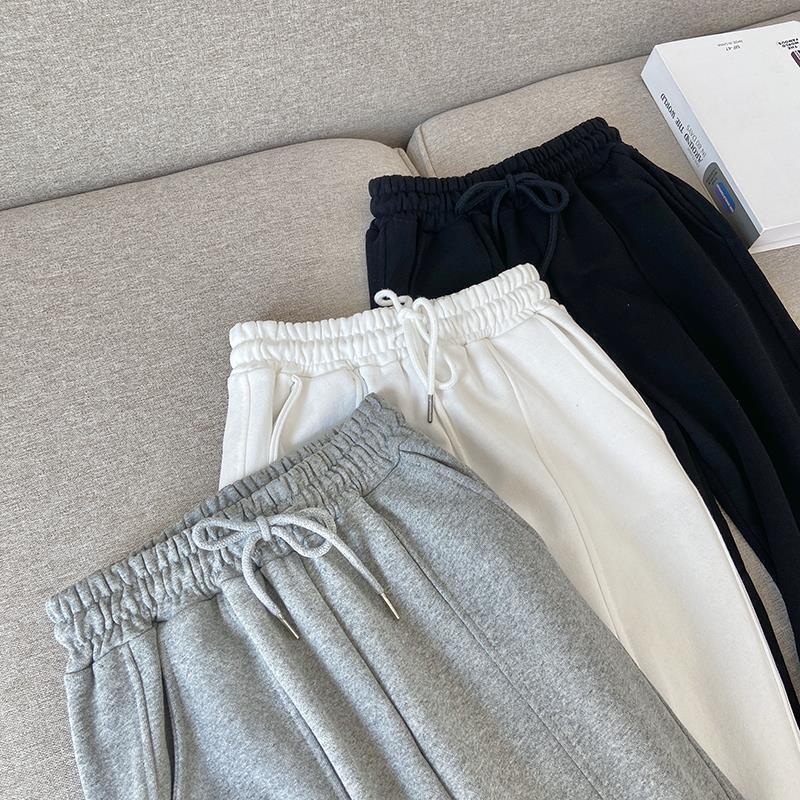 Quần jogger nữ bo gấu gân giữa vải thun da cá - Quần Harem lưng cao ống rộng phong cách Ulzzang bo gấu gân giữa