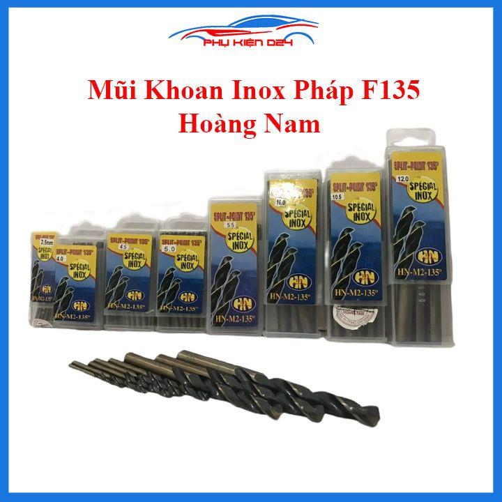 1 mũi khoan inox pháp F135 Hoàng Nam dùng khoan sắt bê tông gỗ tường đường kính 1mm đến 7.5mm