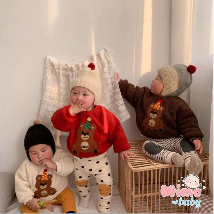 Mũ len quả bông style hàn quốc siêu cute cho bé (1-4y)