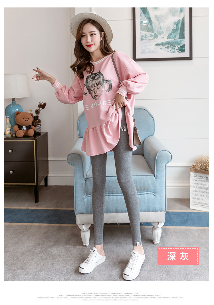 Quần legging bầu - quần tất bầu cạp cao có chun chỉnh bụng cài cúc