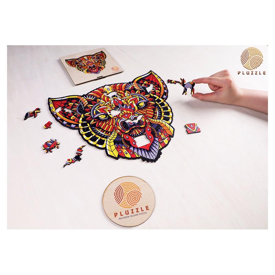 PLUZZLE Bộ xếp hình gỗ đồ chơi puzzle ghép hình con vật độc đáo - Con Lợn Mandala - PZ052