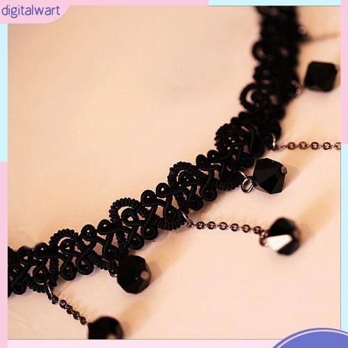 Vòng cổ choker phối ren đính đá sành điệu cho nữ