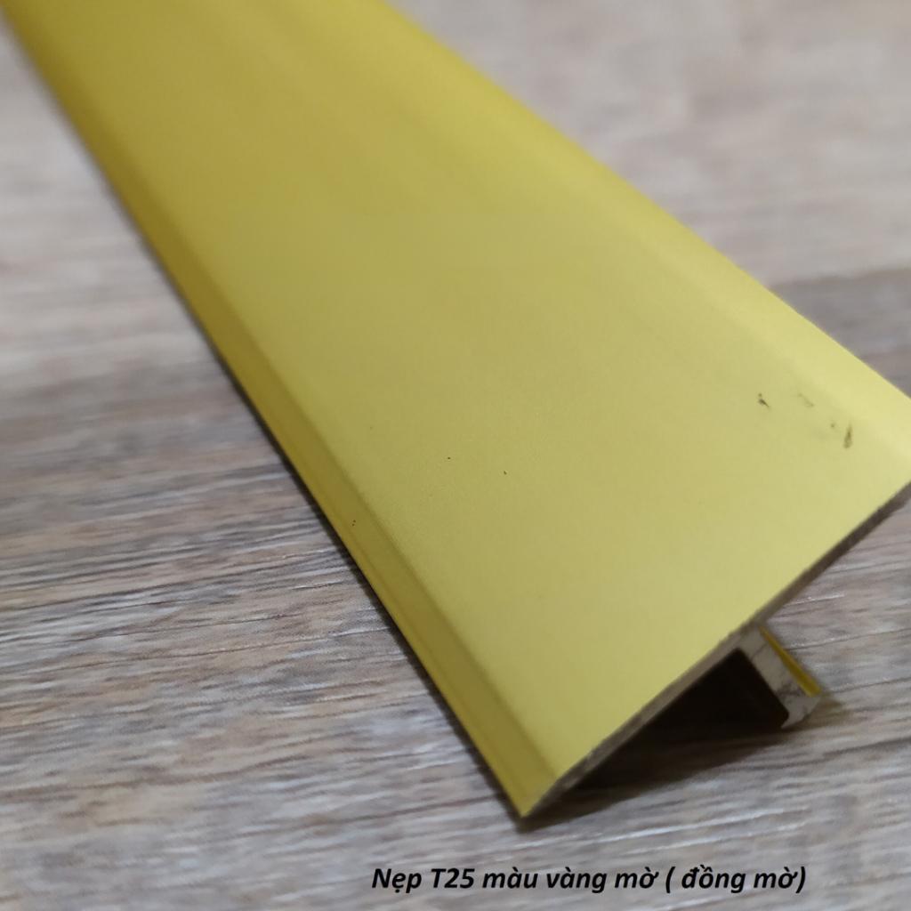 Nẹp nhôm T25 trơn,nẹp sàn gỗ, nẹp PVC, nẹp chữ T nhôm trang Trí,thanh dài 2m7, dễ thi công hàng dày 1li