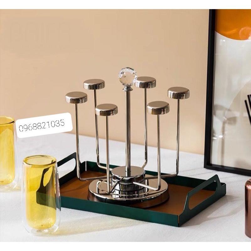 Giá Úp Cốc INox cao cấp Xoay 360 độ