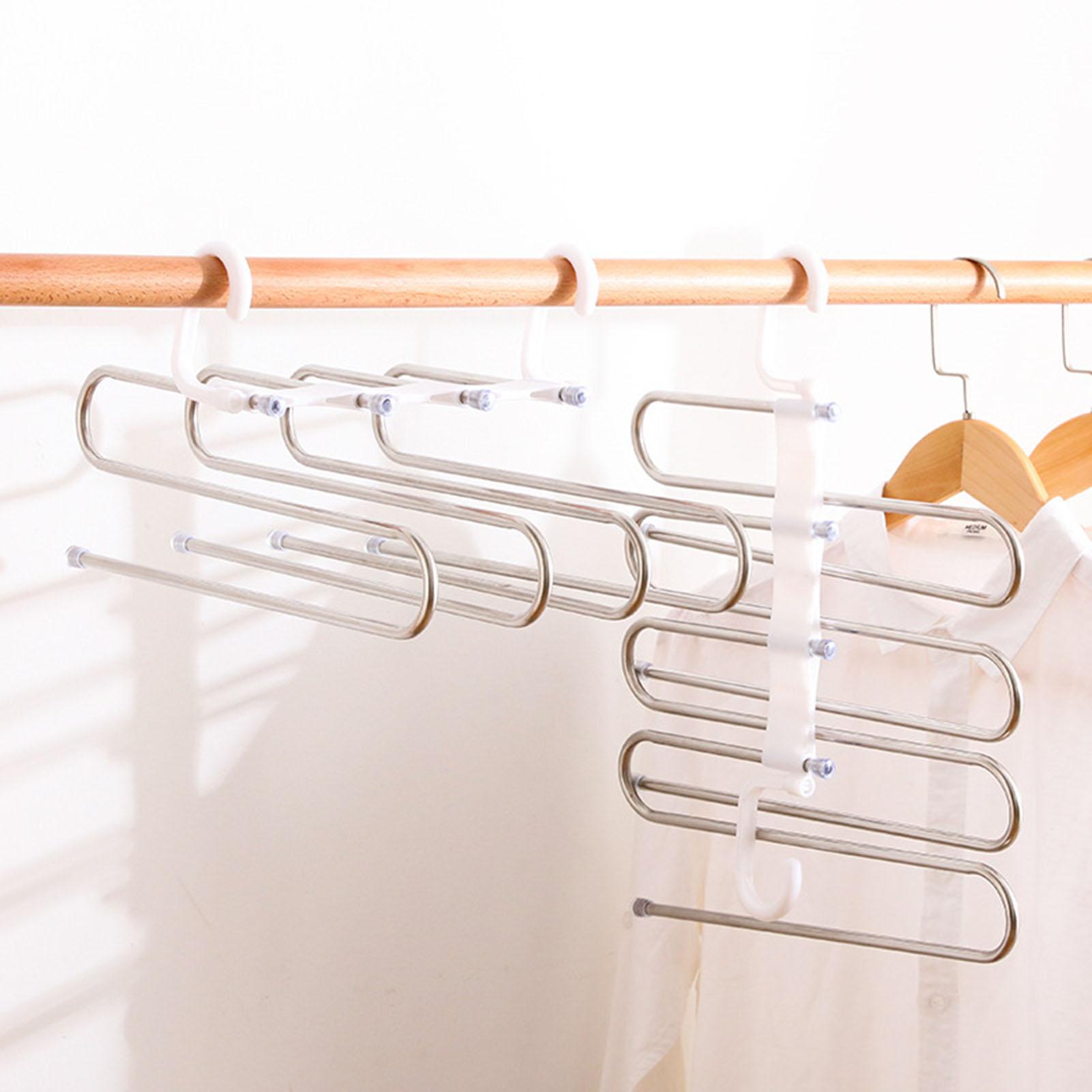 Móc tủ quần áo 8 trong 1 gồm 8 lớp vòng bằng thép không gỉ trượt cho Tủ quần áo