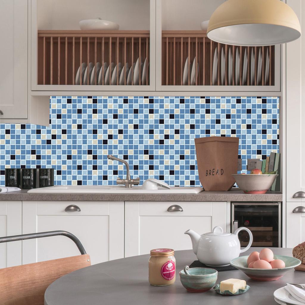 Self-adhesive Mosaic Wall Paper Sticker Tile Kitchen Bathroom Waterproof