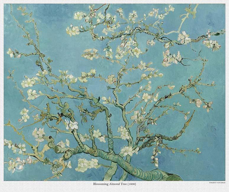 Tranh canvas - Blossoming Almond Tree (1890) - Vincent van Gogh - DH005