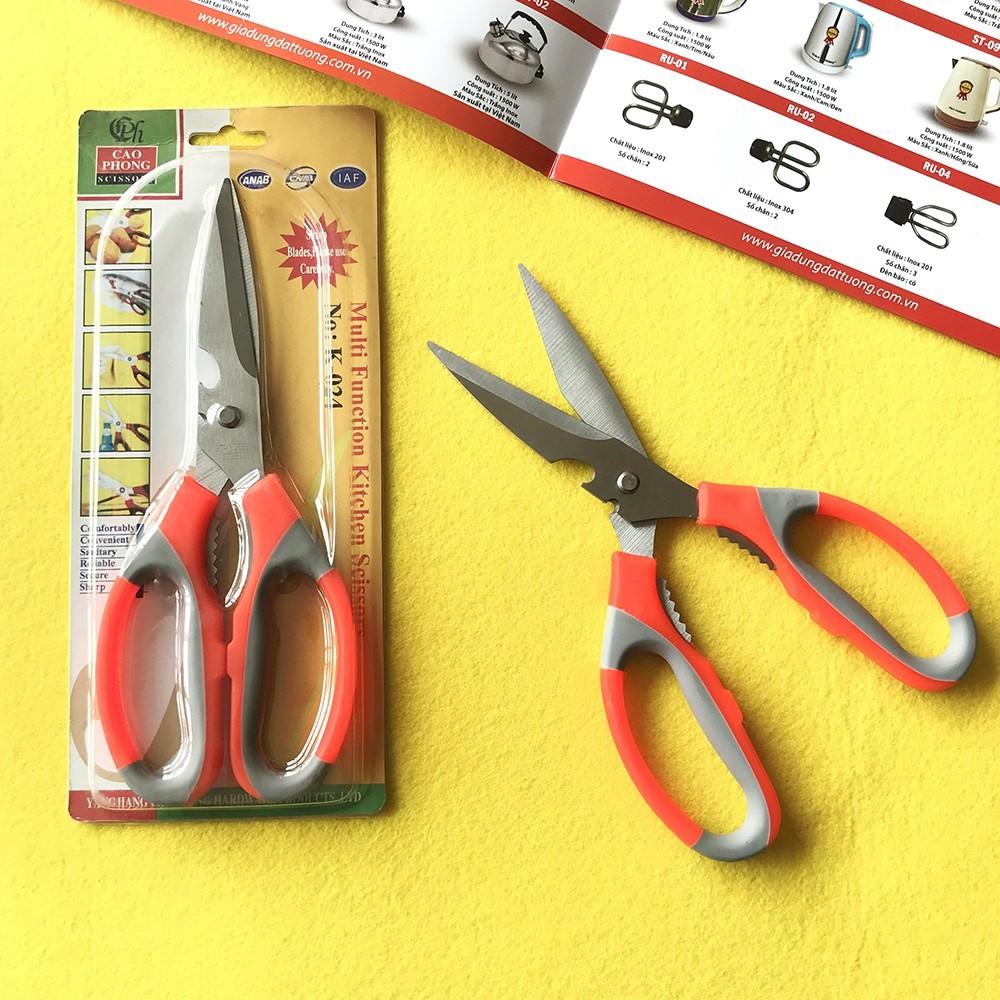 Kéo bếp đa năng inox mũi dài đầu khui bia và kẹp càng cua cao cấp mẫu mới