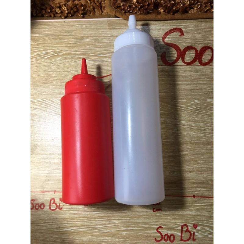 bình bơm Siro, tương - Trắng,Bình bơm siro 500ml