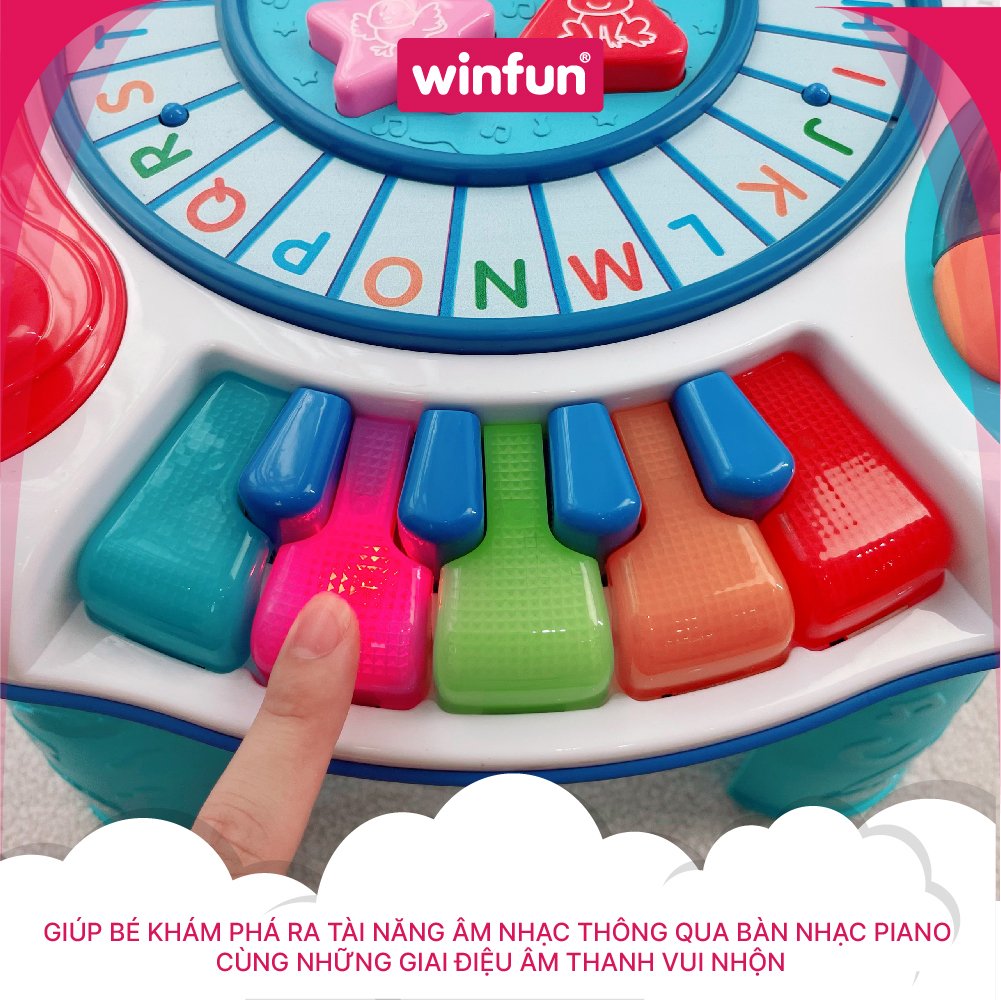 Đồ chơi bàn nhạc đa năng tập đứng cho bé học chữ có nhạc bằng nhựa 0801 hiệu Winfun giúp bé vừa chơi vừa học, phát triển kỹ năng