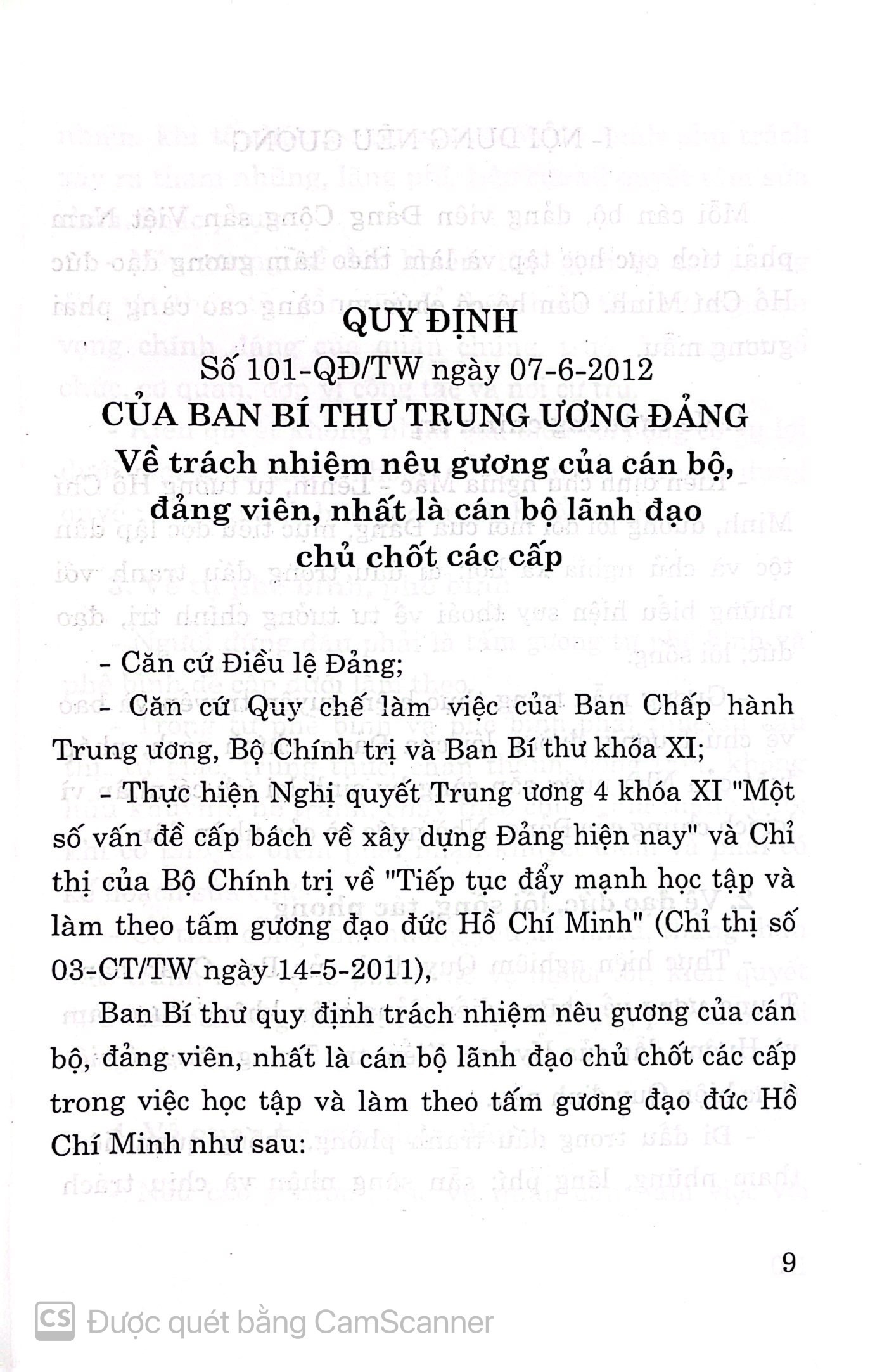 Cán bộ, Đảng viên, Đặc biệt là người đứng đầu cơ quan, đơn vị phải đề cao trách nhiệm, gương mẫu đi đầu