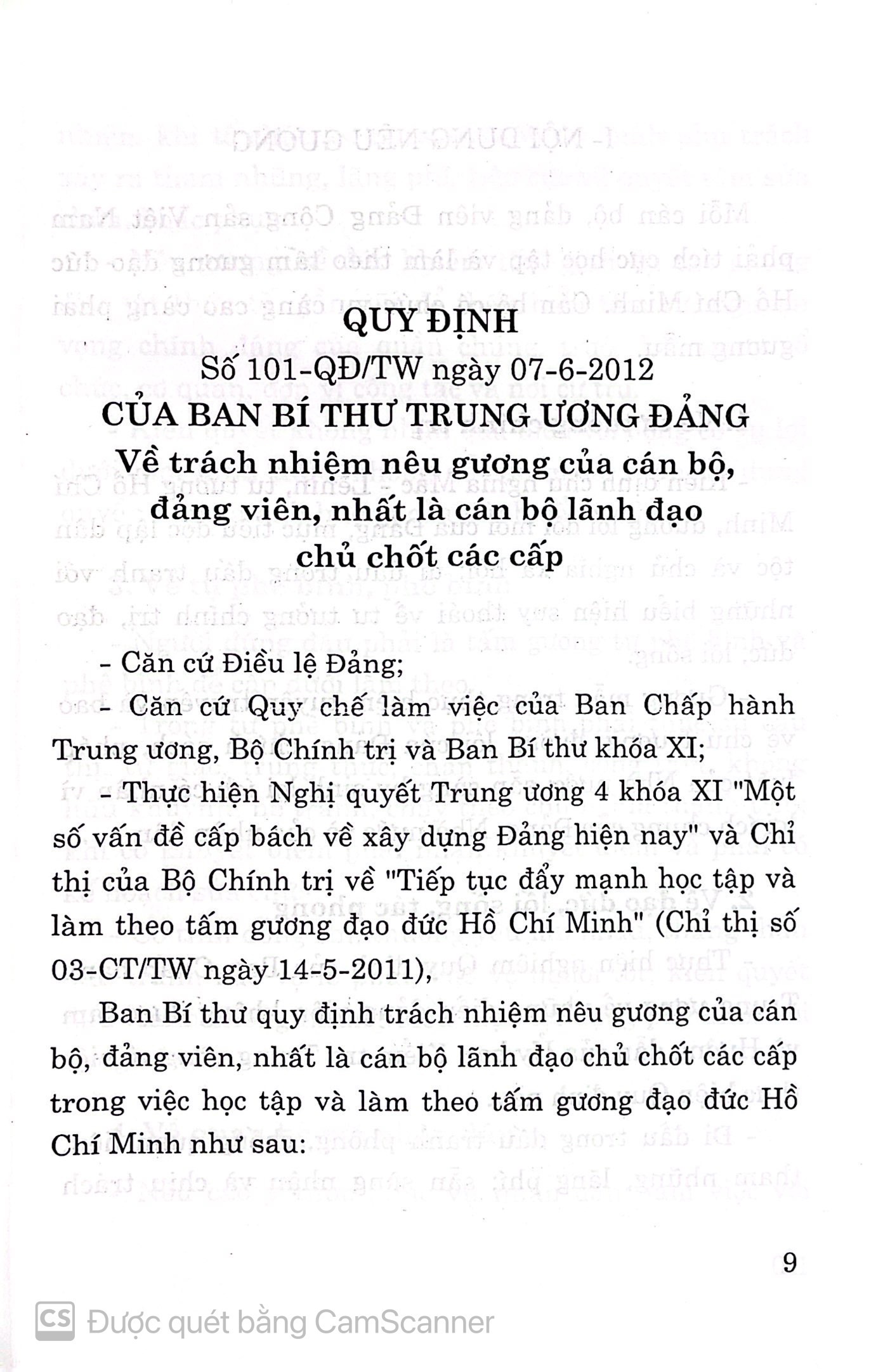 Cán bộ, Đảng viên, Đặc biệt là người đứng đầu cơ quan, đơn vị phải đề cao trách nhiệm, gương mẫu đi đầu