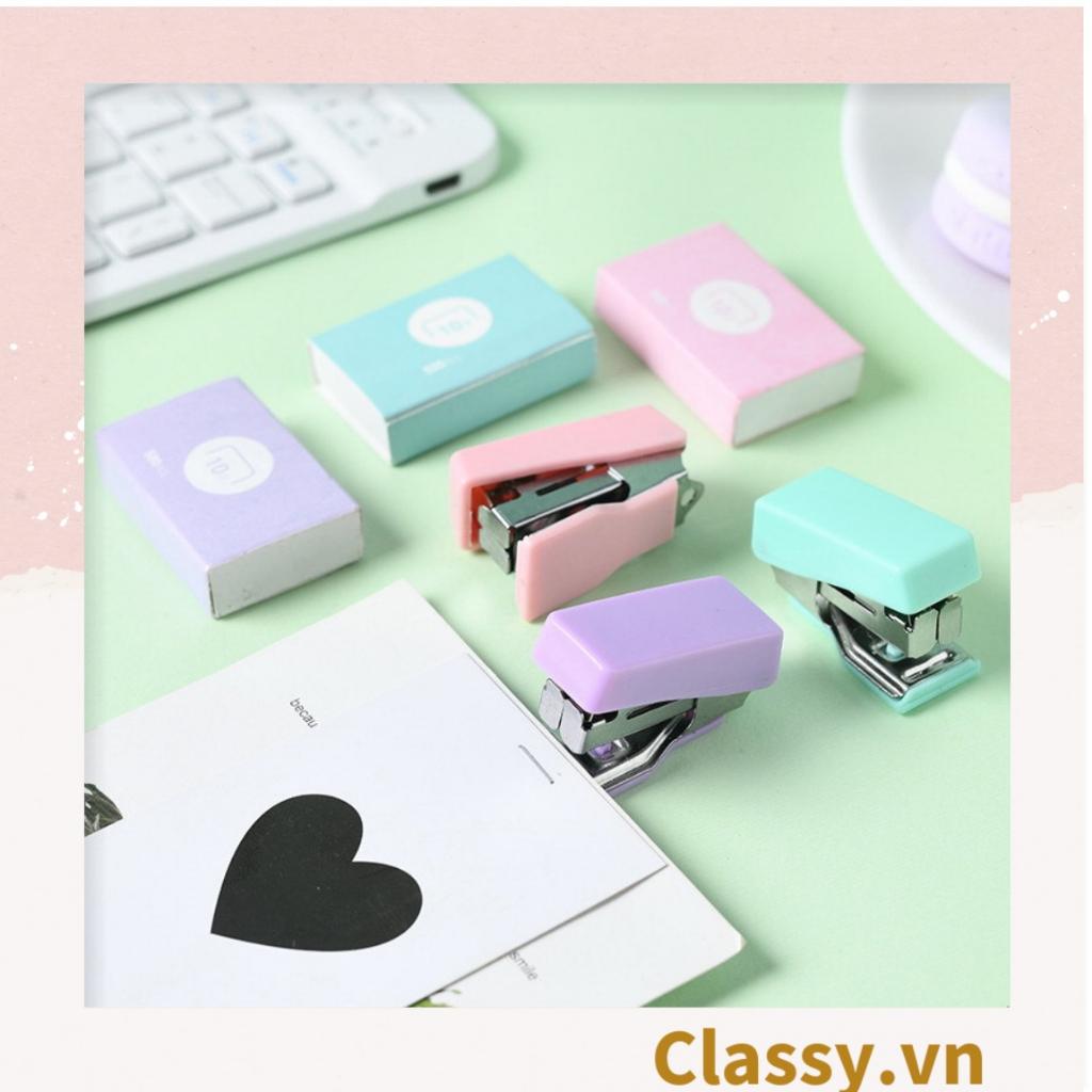 Ghim bấm giấy mini Classy cỡ nhỏ 3.9x1.6x2.7CM, nhiều màu đa dạng có thể dùng làm móc khóa PK1216