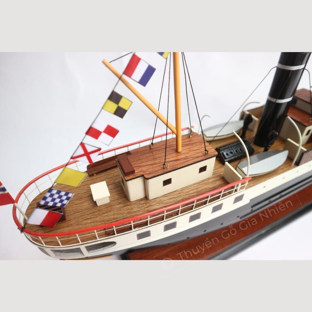 Mô Hình Thuyền Gỗ Trang Trí Phong Thủy Dạng Thuyền Du Lịch OSTER With Signal Flags Chính Hãng, Hàng Xuất Khẩu Chất Lượng Cao