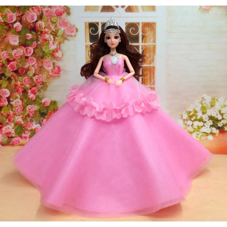 Mẫu váy cưới búp bê 30cm ren hoa hồng Sunnydoll