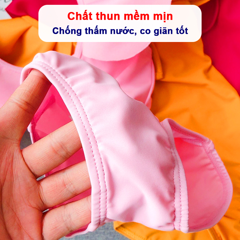 Bikini cho bé cánh tiên 5-25kg Baby-S, Đồ bơi bé gái liền thân tone màu hồng cực xinh xắn – SDB018