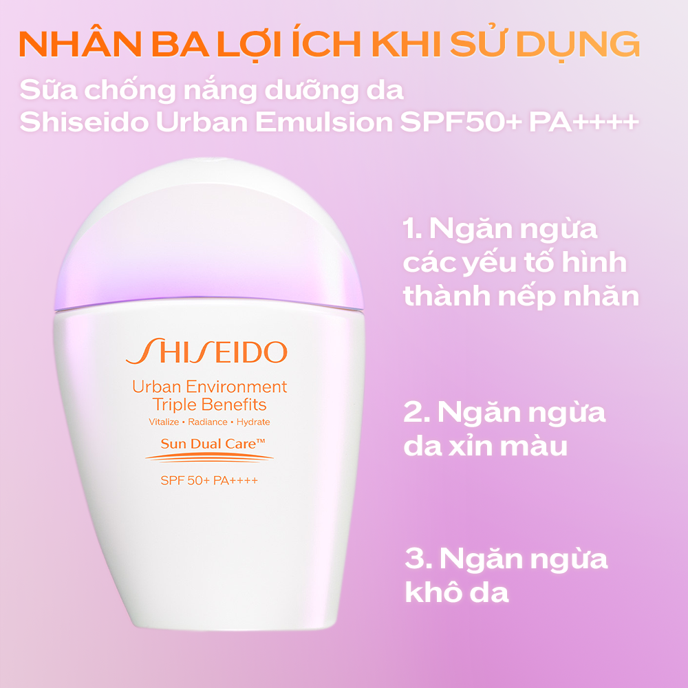 Sữa Chống Nắng Dưỡng Da Shiseido GSC Urban Environment Triple Beauty Suncare Emulsion SPF50+ PA++++ 30ml