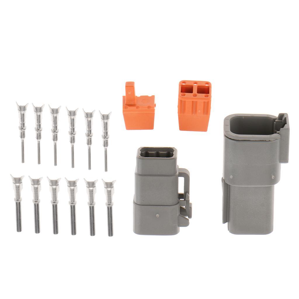 1 Set 6Pins Way Sealed Waterproof Electrical Wire Connector  Terminals