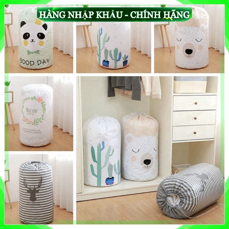 Túi đựng chăn màn quần áo  cỡ lớn 135L Họa Tiết loại cao cấp chống ẩm mốc ( giao màu ngẫu nhiên)