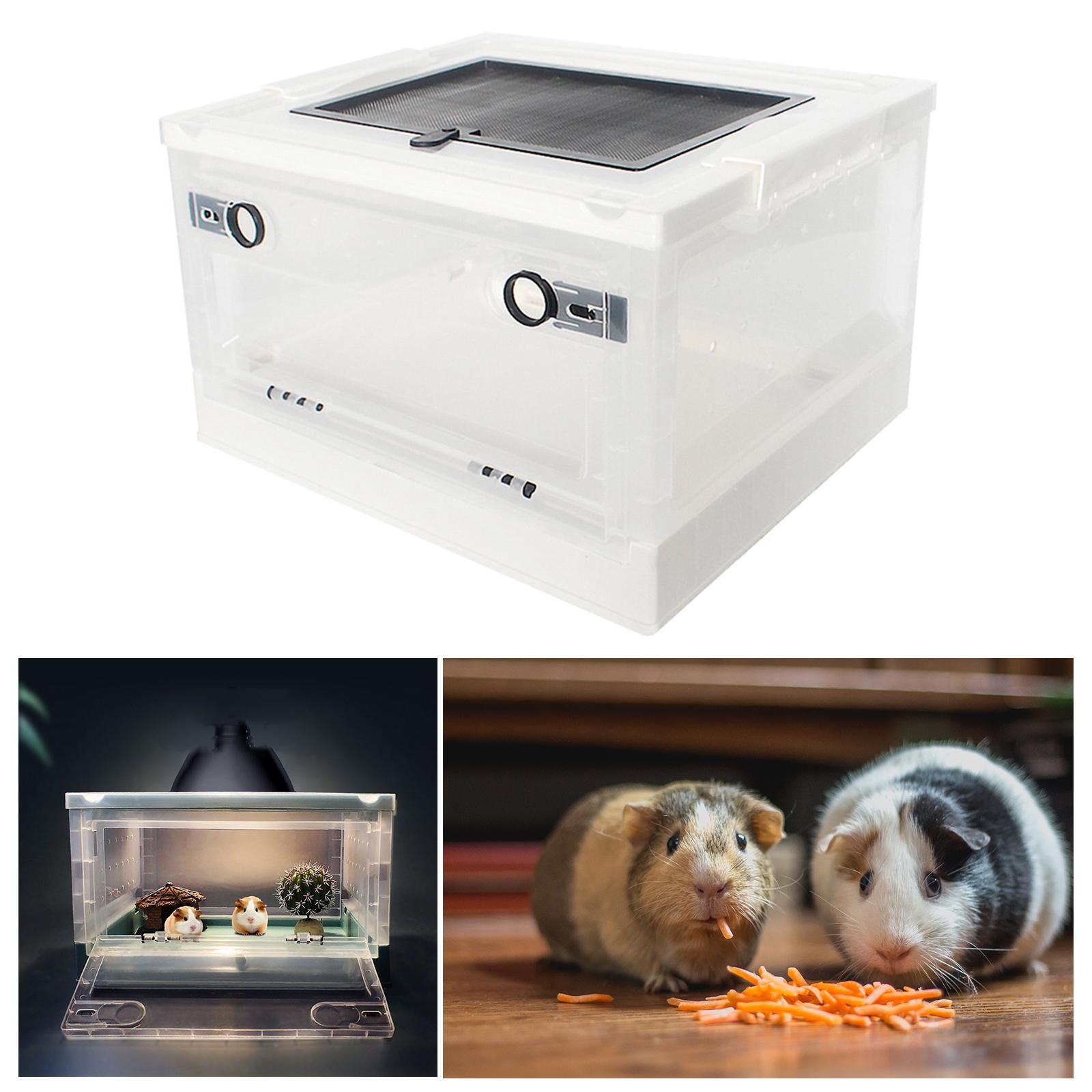 Folding Reptile Feeding Box Hamster Breeding Cage Habitat for Mouse