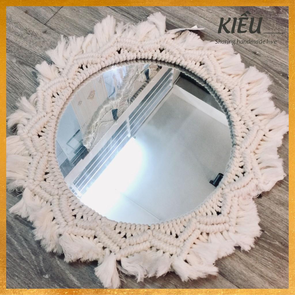 Gương tròn trang trí size lớn - Guong macrame