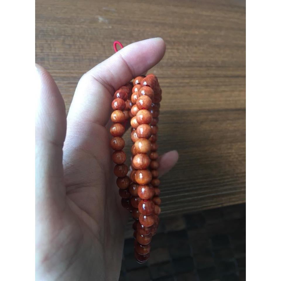 Chuỗi vòng 108 hạt - 6mm gỗ Huyết Long thấu quang Mùi thơm nức - Mang lại may mắn, tài lộc - Bracelet of HAHANCO