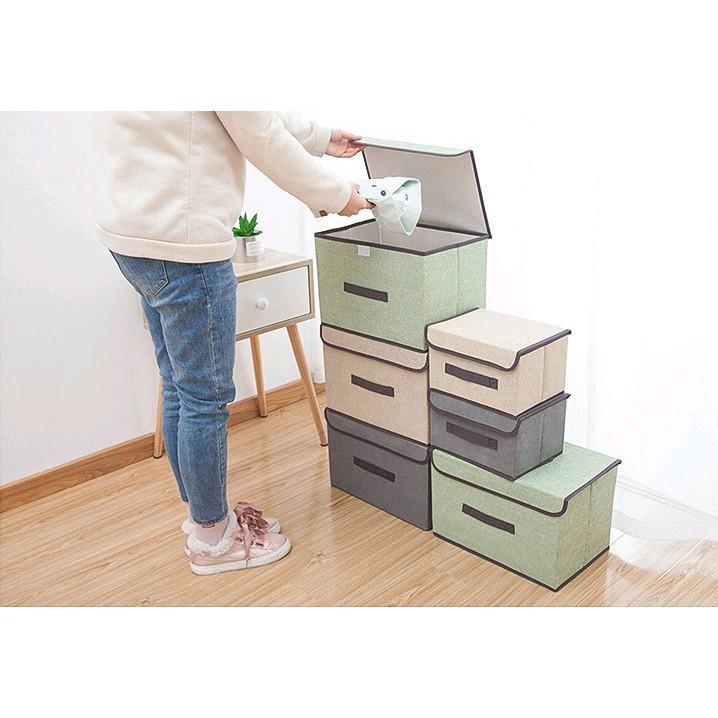 Combo 2 Hộp Vải Đựng Quần Áo Đồ Lót Đồ Chơi Đa Năng