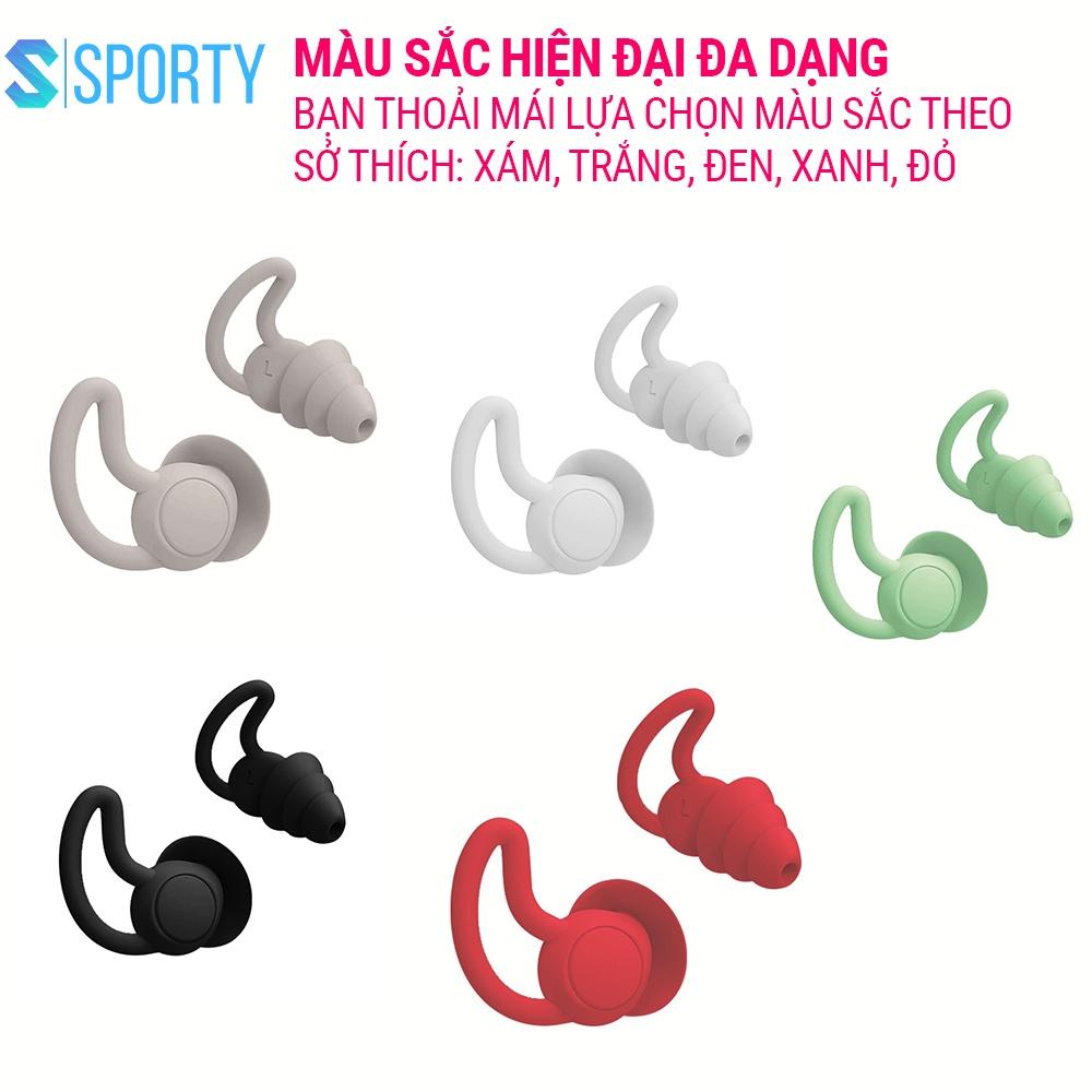 Bộ 2 nút bịt tai chống ồn ba tầng lọc âm bảo vệ tai SPORTY chất liệu silicone êm ái dễ chịu khi sử dụng với độ bền cao