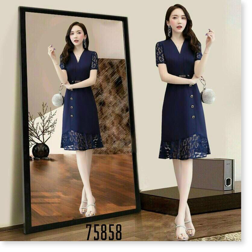 ĐẦM VOAN LỤA ÔM NỮ SIÊU XINH KÈM NỊT TÔN DÁNG CHO QUÝ CÔ THỜI TRANG MỚI KINGSHOP79