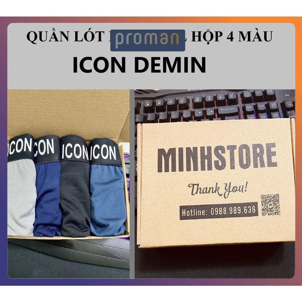 Combo 4 Quần Lót Nam thun lạnh ICON demin, Quần sịp nam thun lạnh siêu co dãn, kháng khuẩn khử mùi hôi - PROMAN