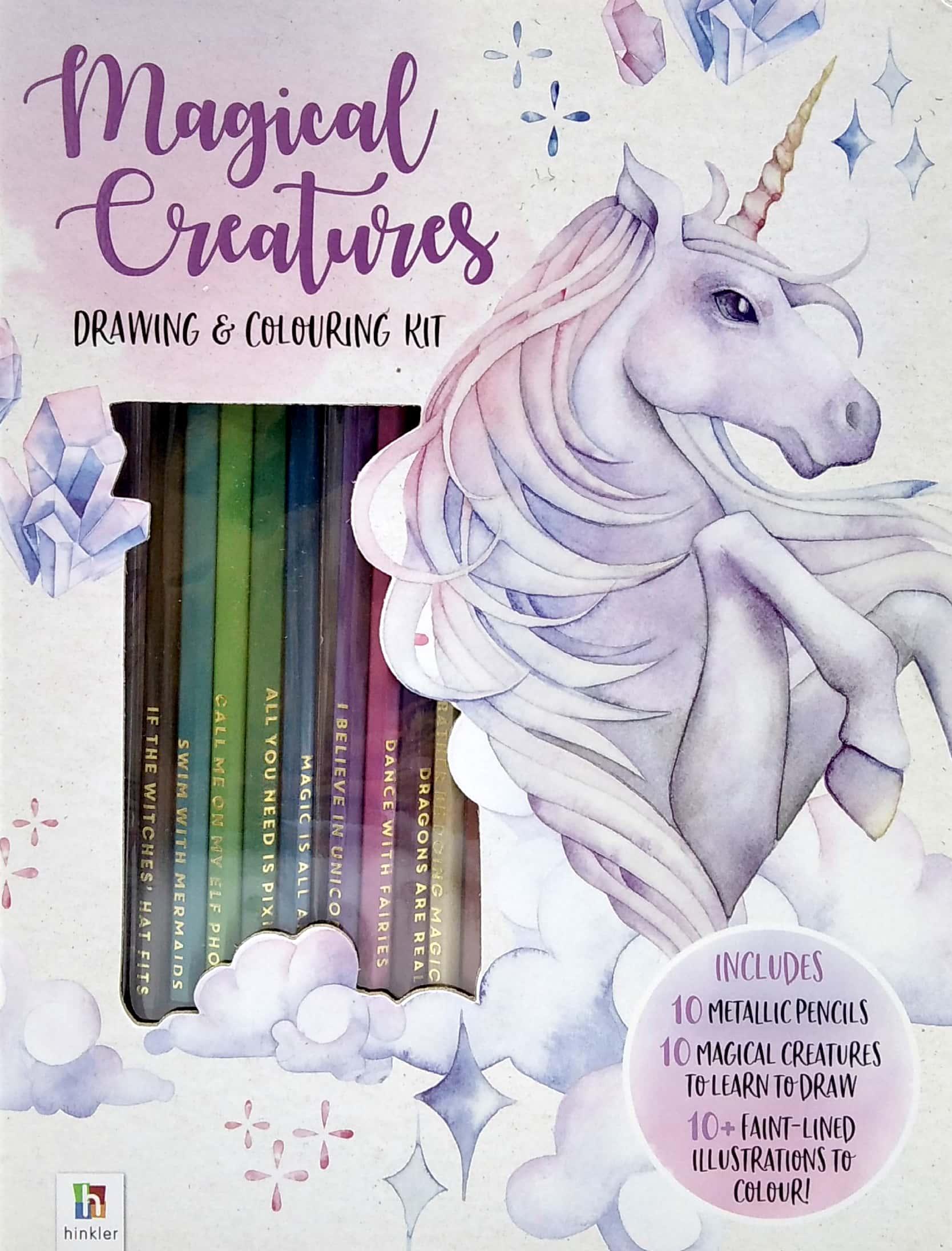 Magical Creatures Drawing & Colouring Kit