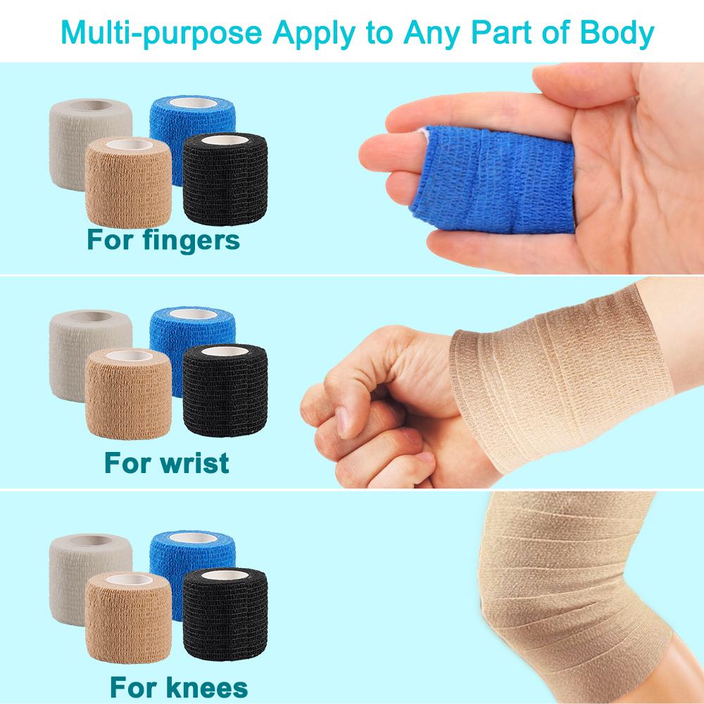 Tự kết dính dây đàn hồi thể thao hình xăm hấp dẫn Kinesiology Băng Băng bọc elastoplast cho chấn thương ngón tay cổ tay cá chân Color: Black 1 Rolls Size: 5cm X 4.5m