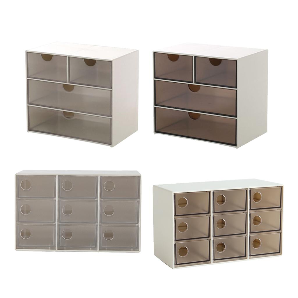 Office Storage Box Debris Cabinets Lattice Drawer Sorting Grid White 4 Grid