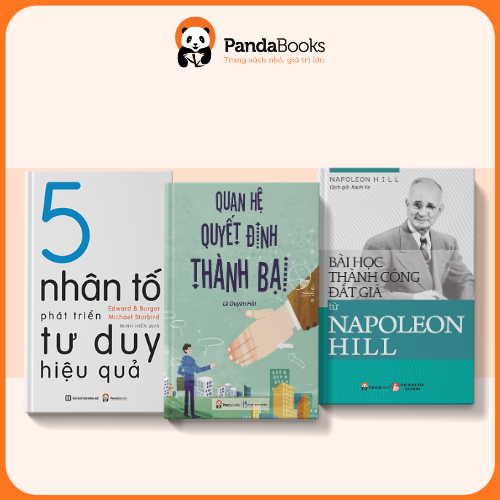 Sách - Combo 3 cuốn 5 nhân tố phát triển tư duy hiệu quả + Quan hệ quyết định thành bại + Bài học thành công đắt giá Napoleon Hill