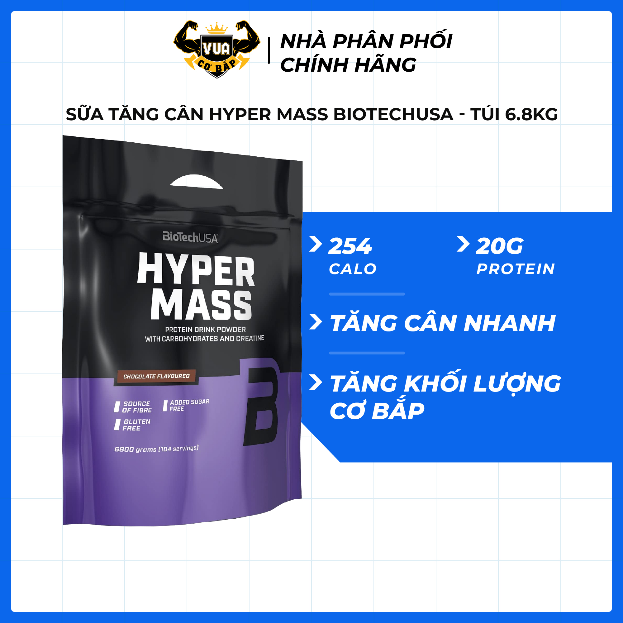 Sữa Tăng Cân Hyper Mass BiotechUSA Túi 6.8kg